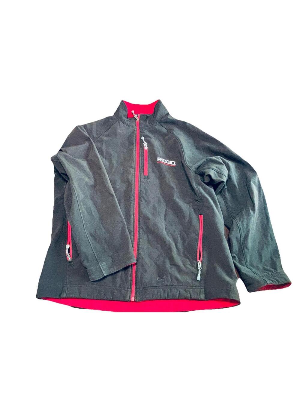 Ridgid Tool Soft-Shell Landway Jacket Fleece Lined Full Zip Black & Red Size XL